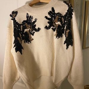 Embellished oversized sweater